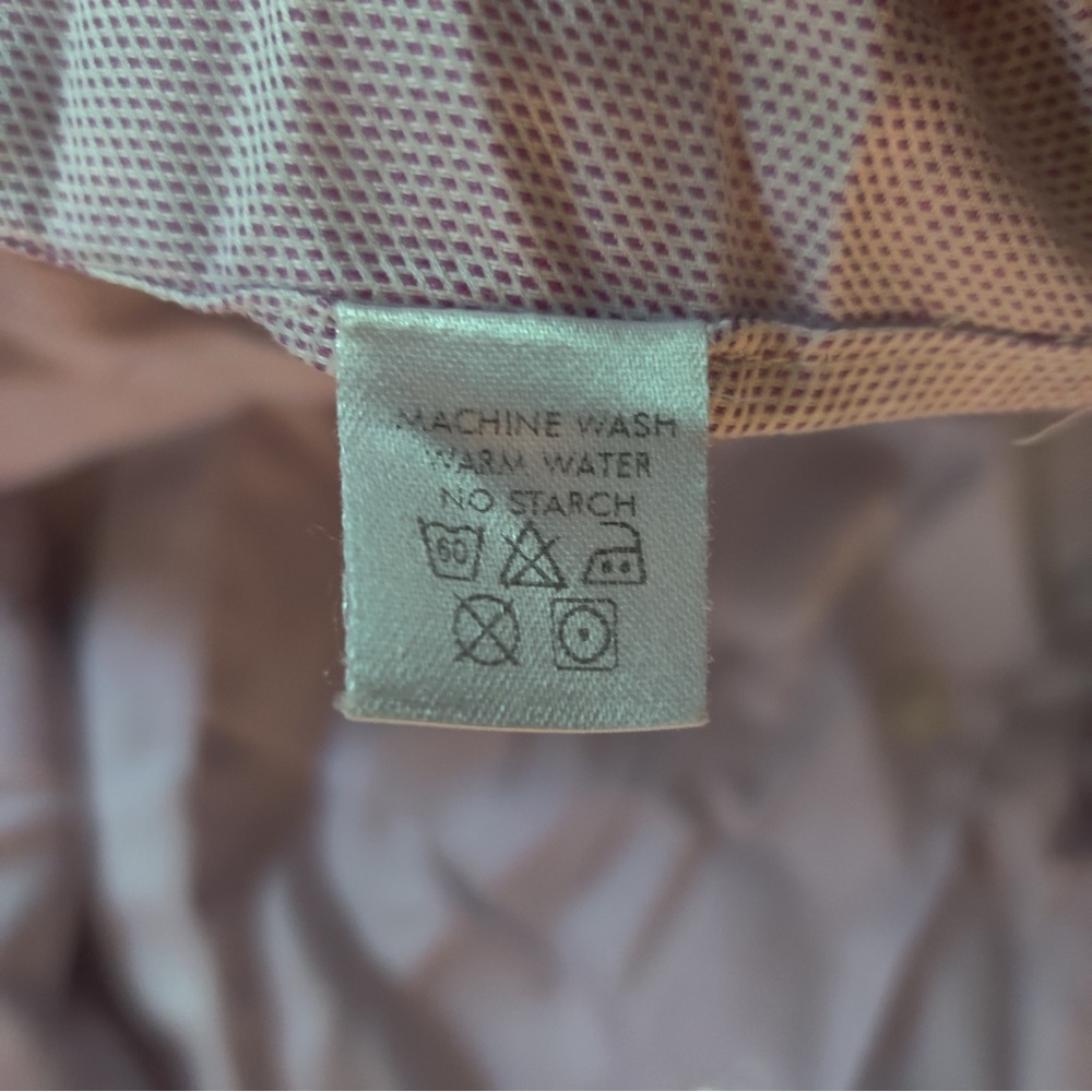 ETON Dress Shirt Men's 43 Light Purple White 17-36 Button Front Long Sleeve Dot - Picture 4 of 6